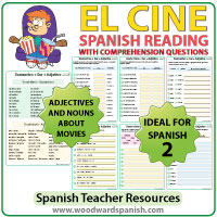 Spanish Reading with comprehension questions about EL CINE
