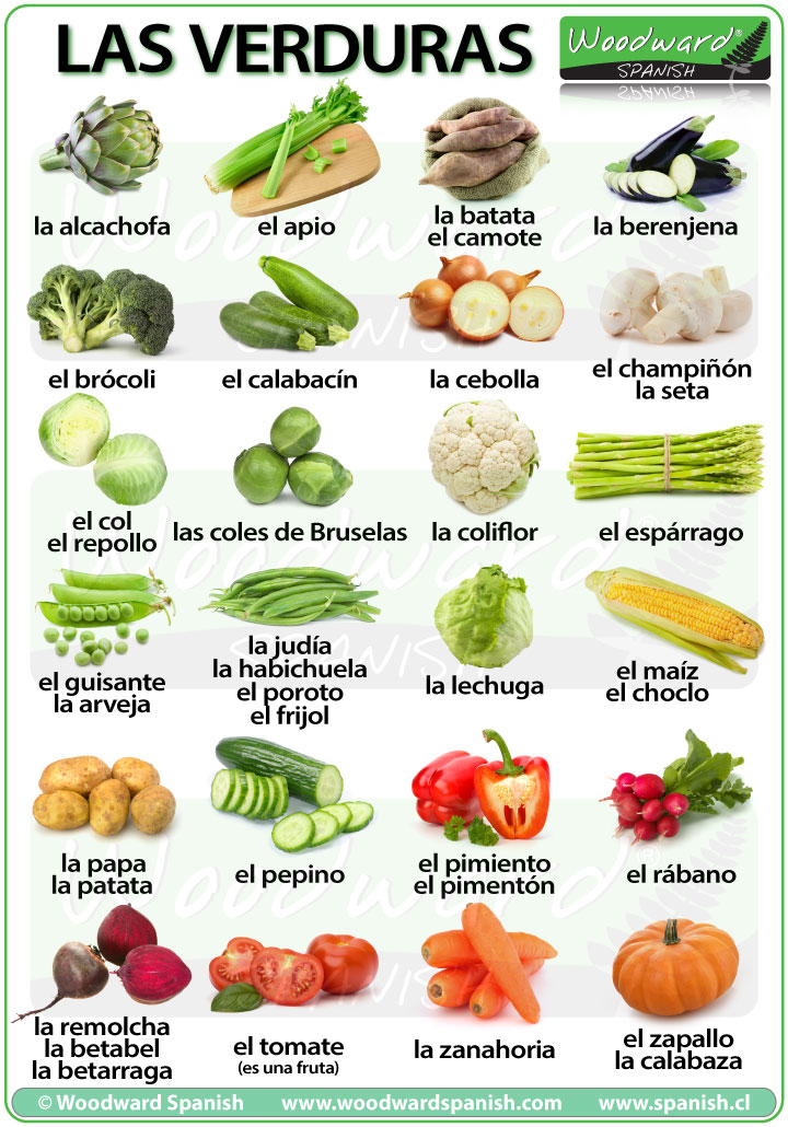 El Gourmet Urbano VERDURAS Las Verduras Vocabulario 