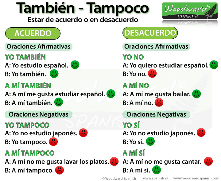 La diferencia entre También, Tampoco, yo sí, yo no