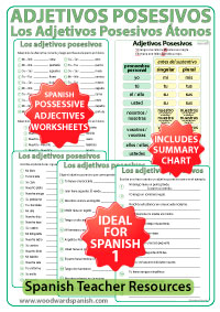 Los adjetivos posesivos en español - Ejercicios