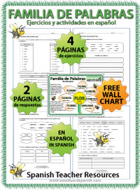 Familia de Palabras - Ejercicios para profesores - Spanish Teacher Resources about Word Families in Spanish - Worksheets