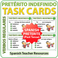 Spanish Preterite Task Cards - Pretérito Indefinido en español