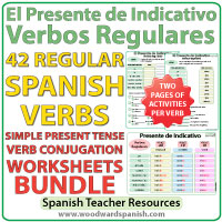 Spanish Regular Verbs Conjugation Chart