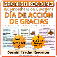 Spanish Reading Passages about Thanksgiving - Día de Acción de Gracias